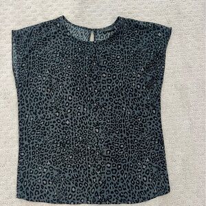 Halogen Black Leopard Print Blouse